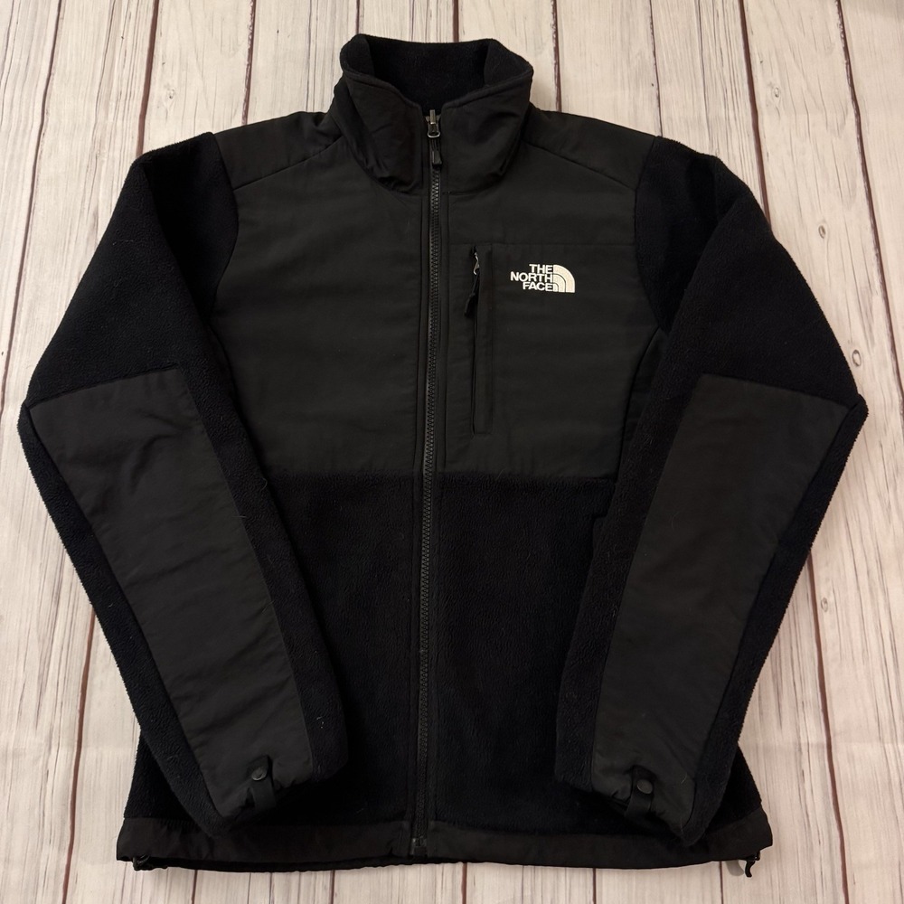 The North Face Denali Jacket Womens Size‎ XS Black Fleece Full Zip Nylon Panels